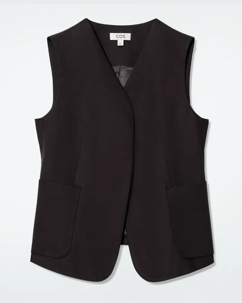 COS Weste Aus Leinen-Mix Mit Wickelfront Braun