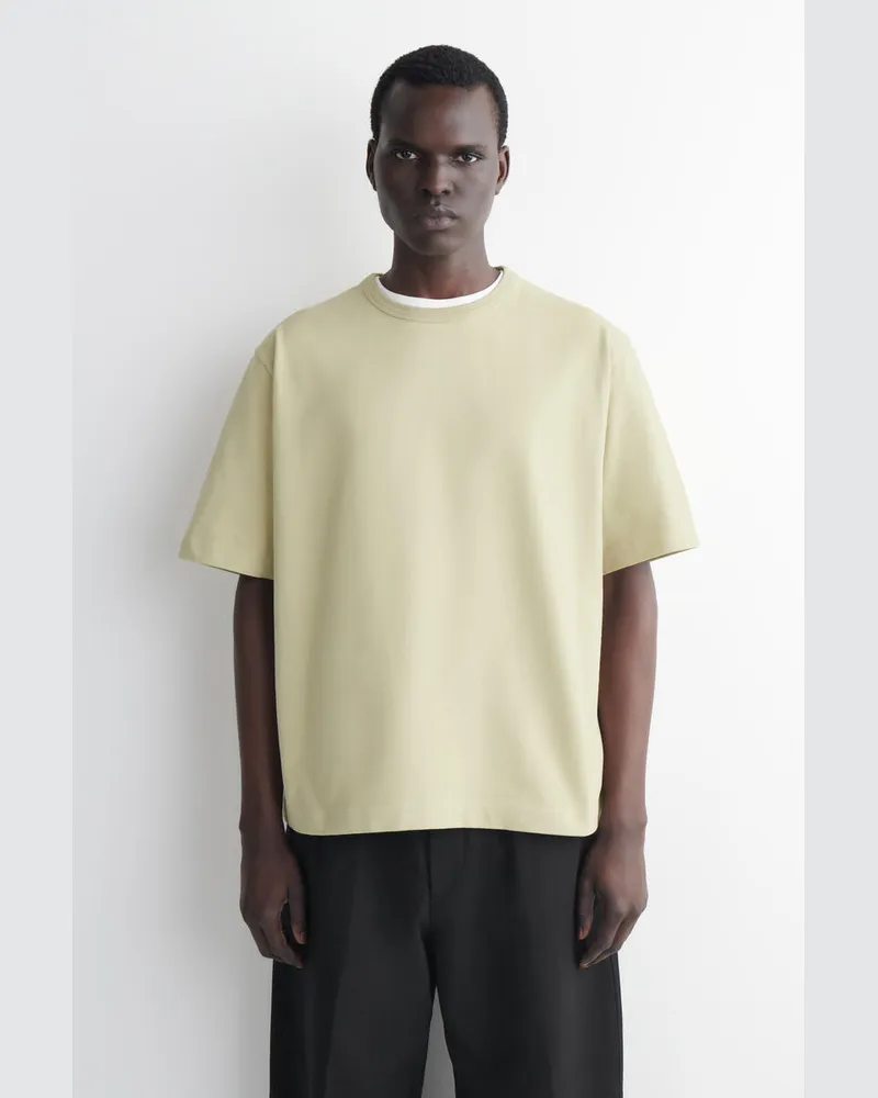 COS Lockeres T-Shirt Aus Stückgewaschener Baumwolle Grün