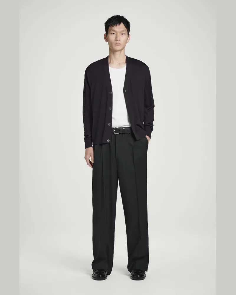 COS Hose Aus Woll-Twill Mit Falten Schwarz