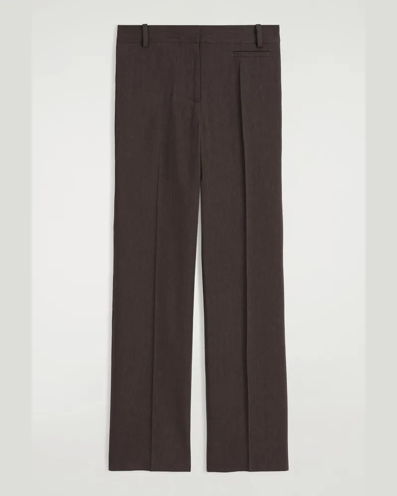 COS Elegante Leinenhose Mit Geradem Bein Braun
