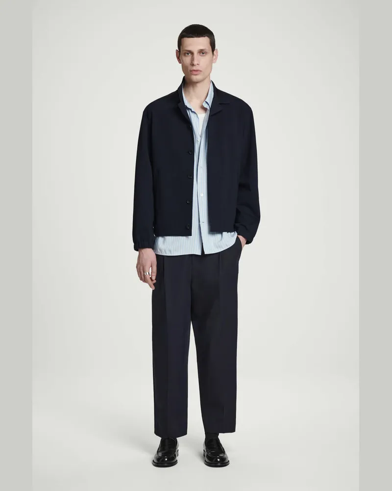 COS Jacke Aus Interlock-Baumwolljersey Mit Kragen Blau