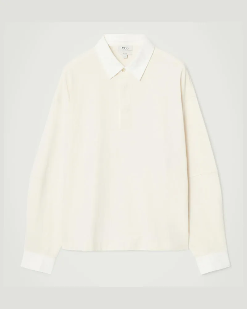 COS Zweifarbiges Rugbyhemd Weiß