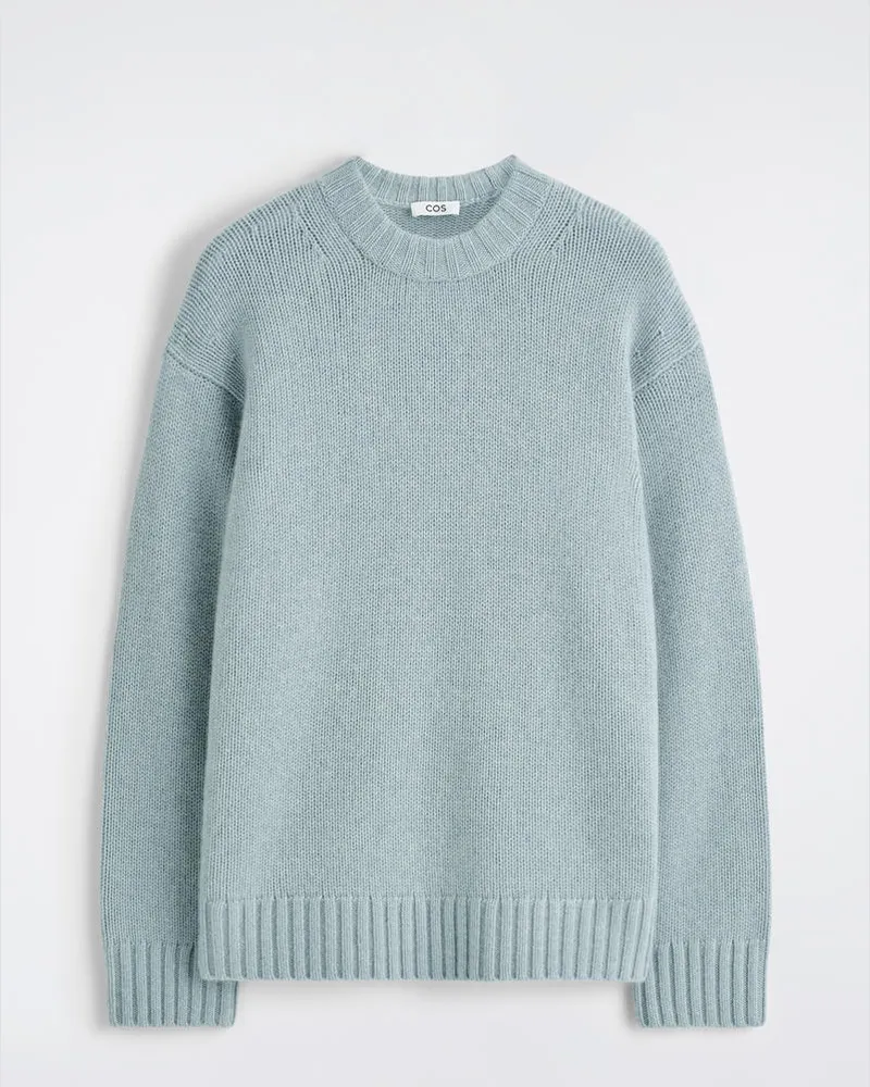 COS Grobstrickpullover Aus Kaschmir Türkis