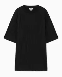 COS Oversized-T-Shirt Aus Jersey In Knitteroptik Schwarz