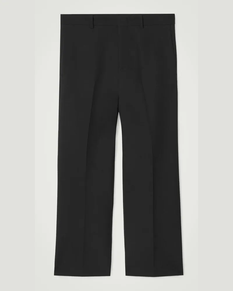 COS Verkürzte, Ausgestellte Hose Aus Woll-Mix Schwarz