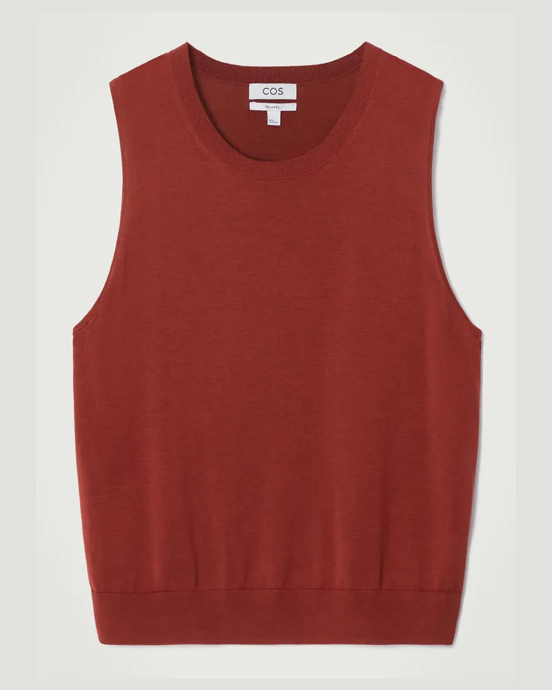 COS Lockerer Strickpullunder Aus Seide Rot