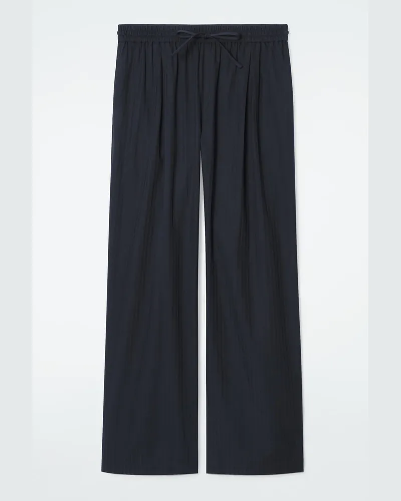 COS Gestreifte Pyjamahose Aus Baumwolle Blau