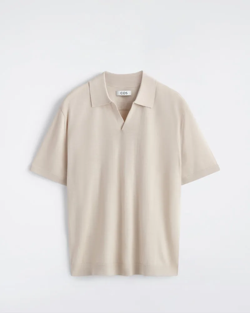 COS Poloshirt Aus Merinowolle Beige