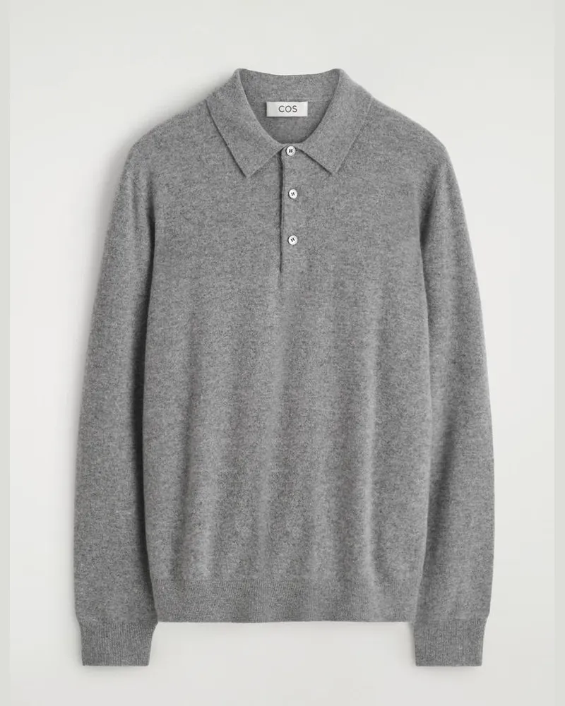 COS Nahtloses Poloshirt Aus Kaschmir Grau