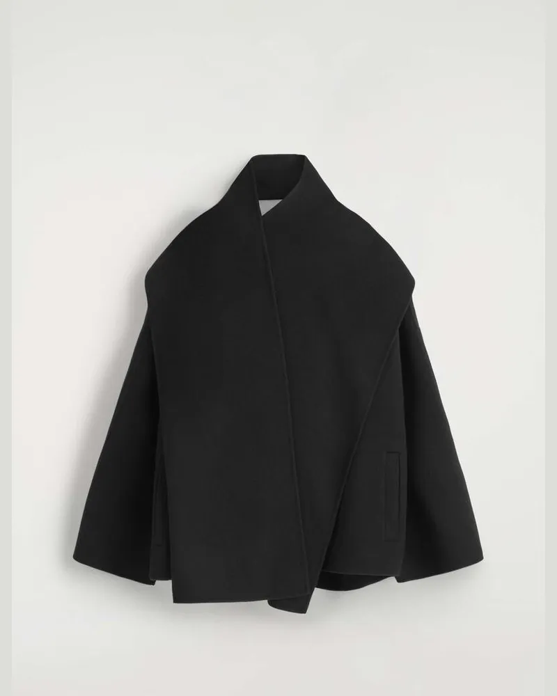 COS Jacke Mit Schal Schwarz