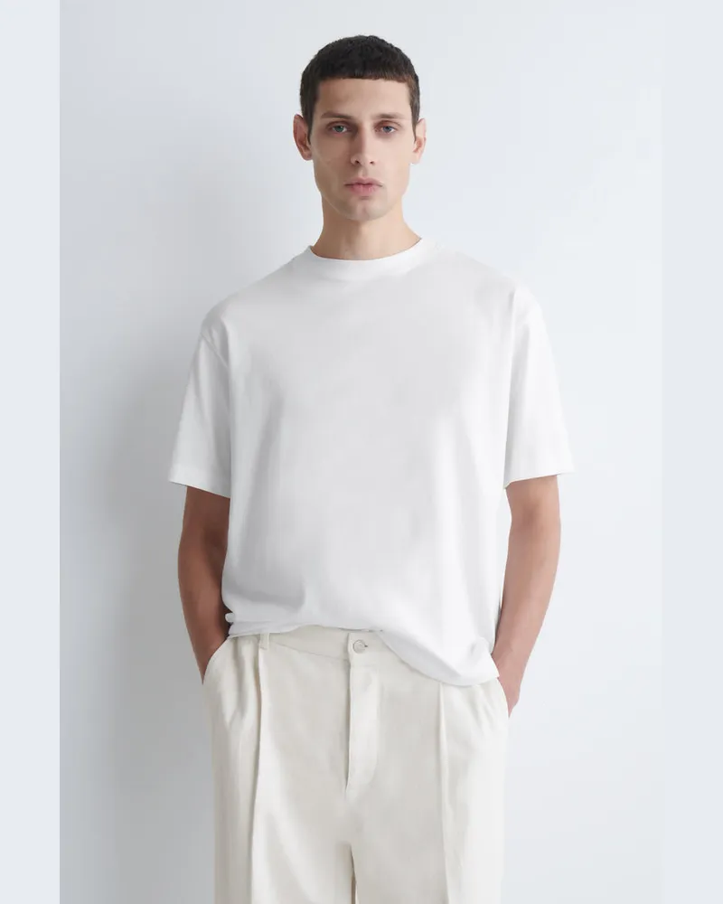 COS Lockeres Leichtes Baumwoll-T-Shirt Weiß