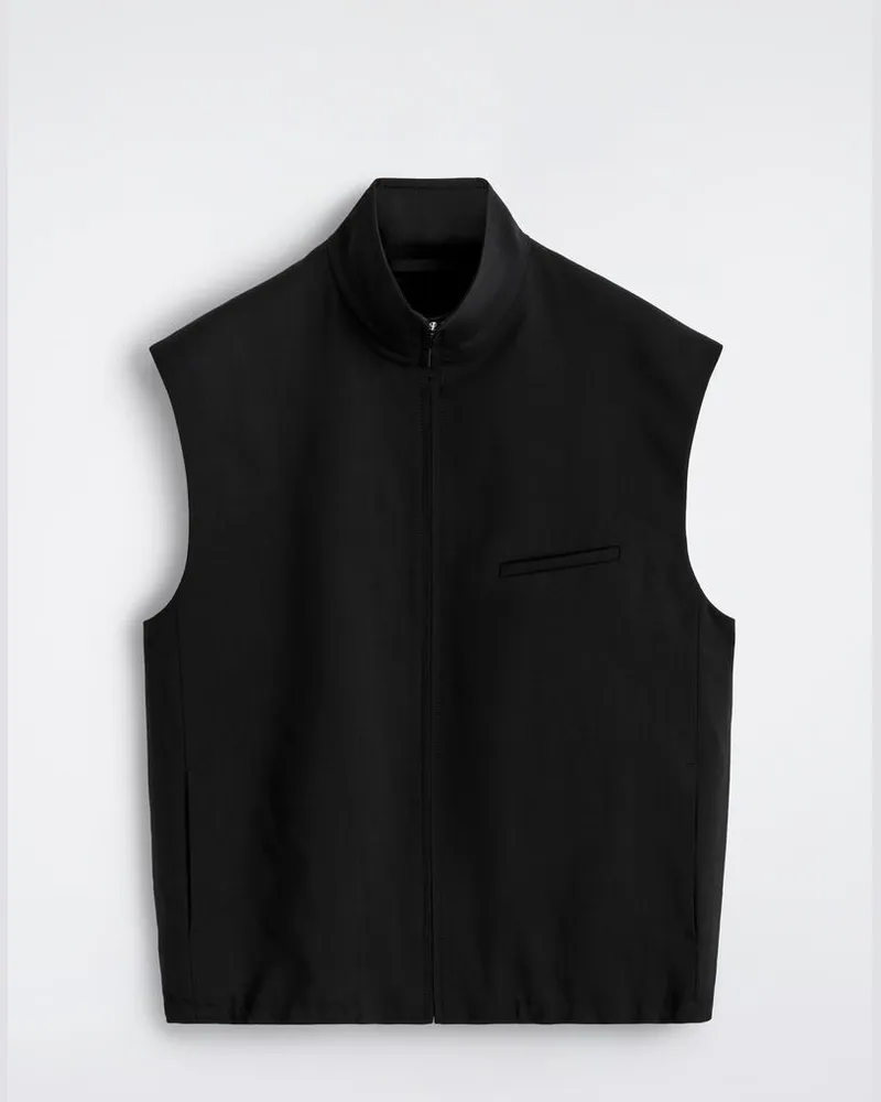 COS Tailored Funnel-Neck Wool Gilet Schwarz