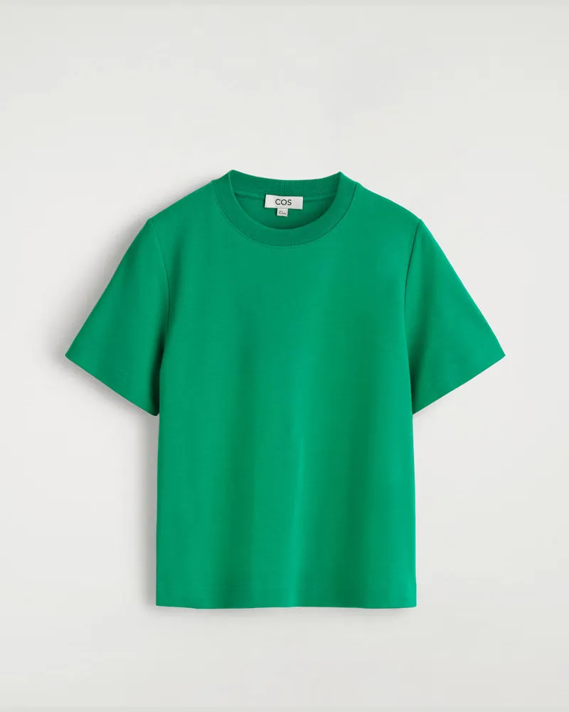 COS Schlichtes T-Shirt Grün