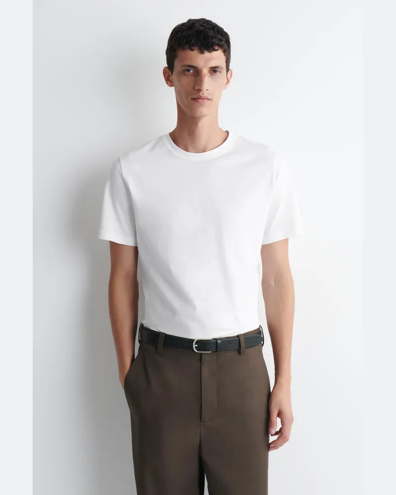 COS Baumwoll-Langarmshirt Mit Normaler Passform Weiß