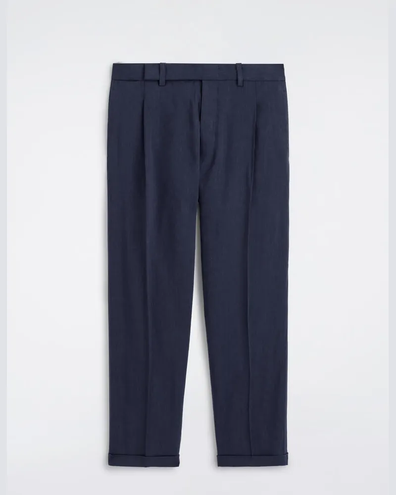 COS Leinenhose Mit Normaler Passform Und Geradem Bein Blau