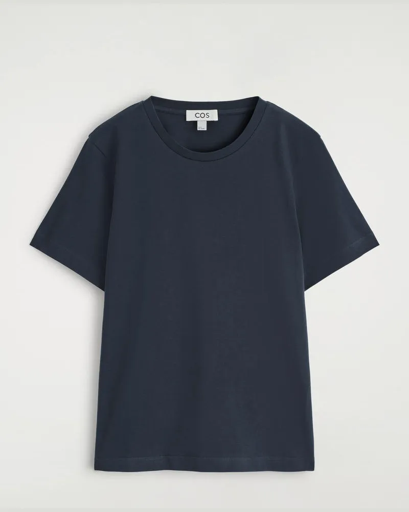 COS T-Shirt Aus Baumwolle Mit Rundhalsausschnitt Blau