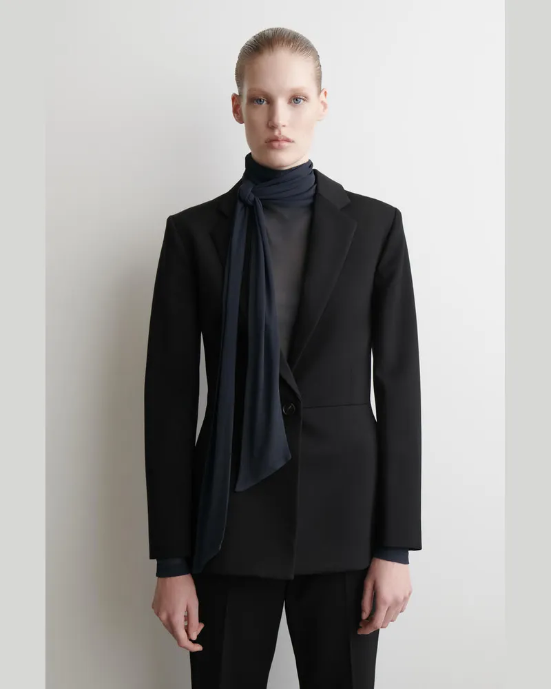 COS Oberteil Aus Seide Mit Schaldetail Grau