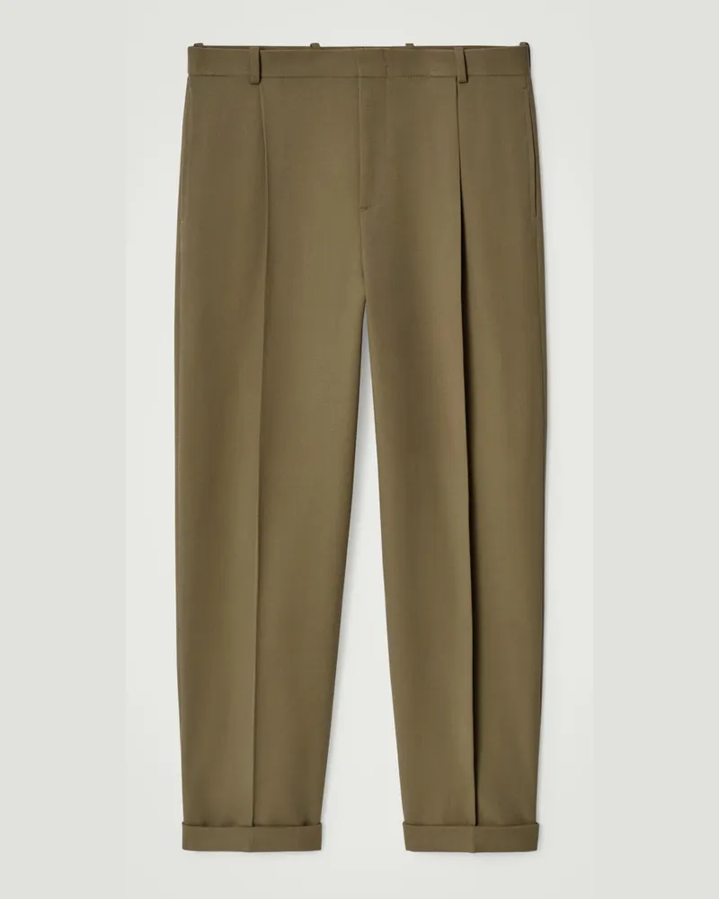 COS Hose Aus Woll-Twill Mit Beinumschlag Beige