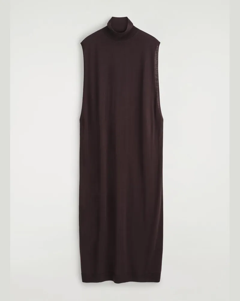 COS Midikleid Aus Merinowolle Mit Rollkragen Rot