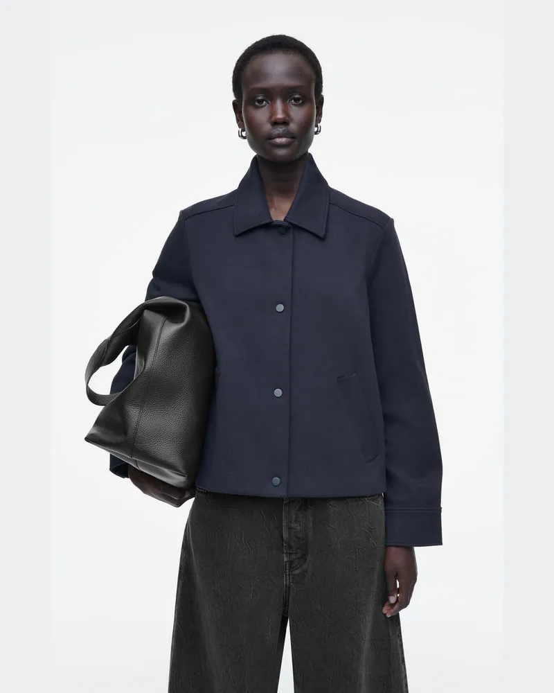COS Utility-Jacke In Trapezform Blau