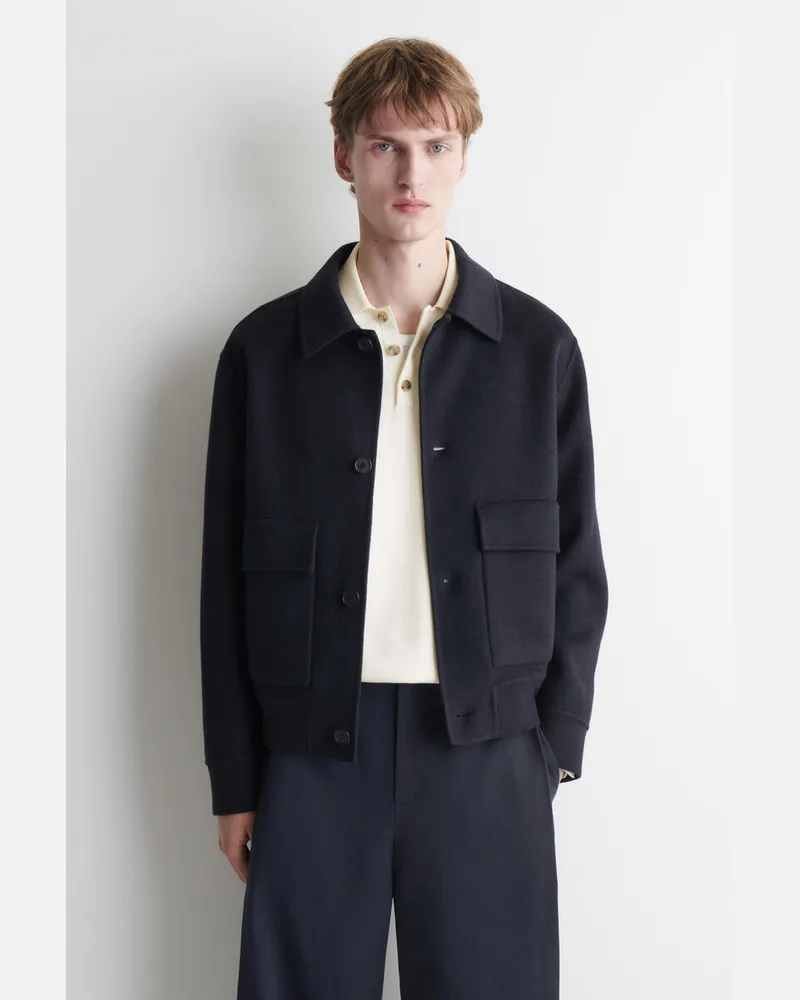 COS Bomberjacke Aus Doubleface-Woll-Mix Blau