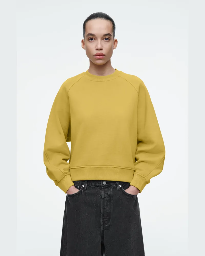 COS Baumwolljersey-Sweatshirt Mit Kokonsilhouette Gelb