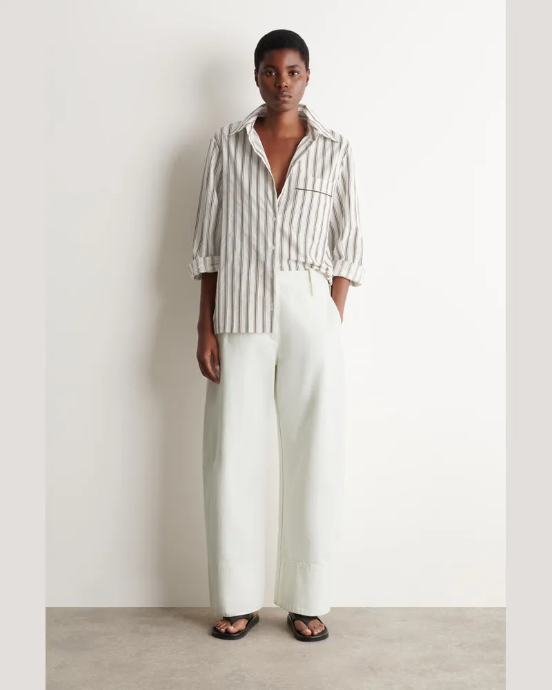 COS Hose Aus Denim Mit Barrel-Bein Weiß