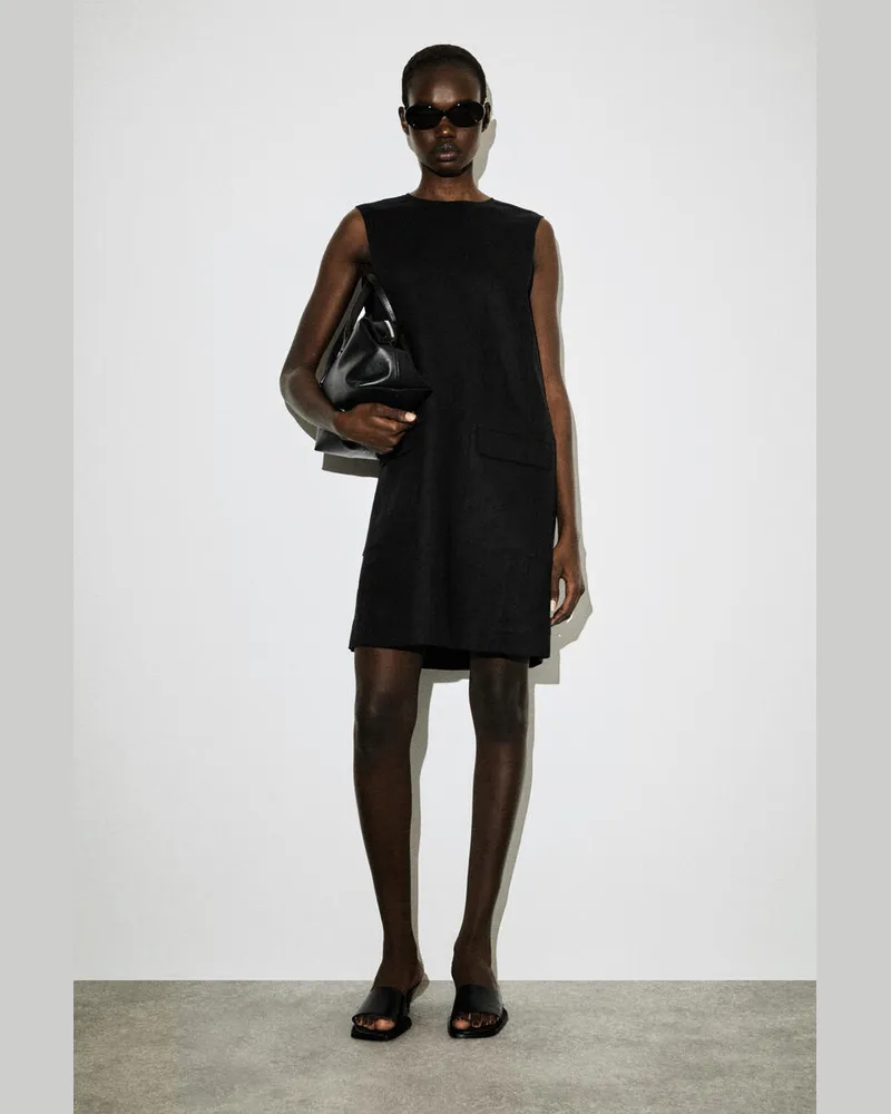 COS Etuikleid Aus Leinen In Minilänge Schwarz