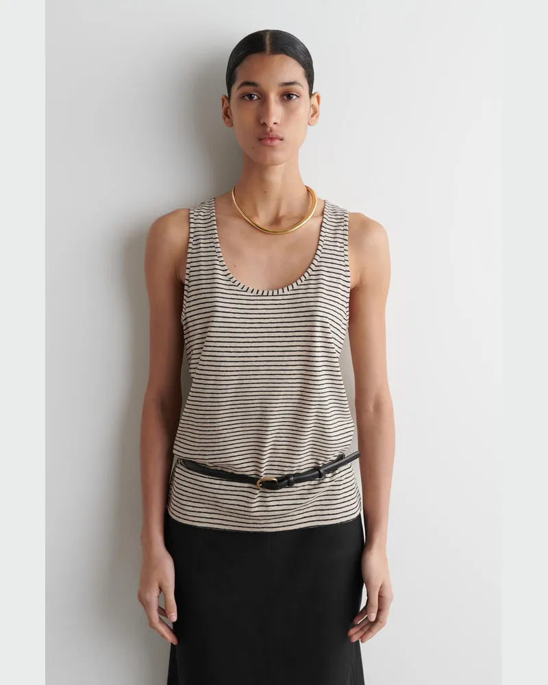 COS Tanktop Aus Baumwoll-Leinen-Mix Beige