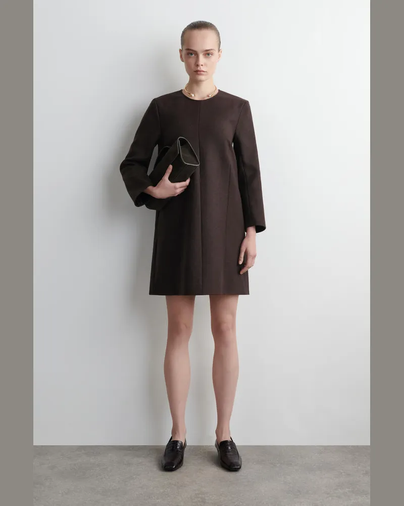 COS Langärmliges Minikleid Aus Wolle Braun