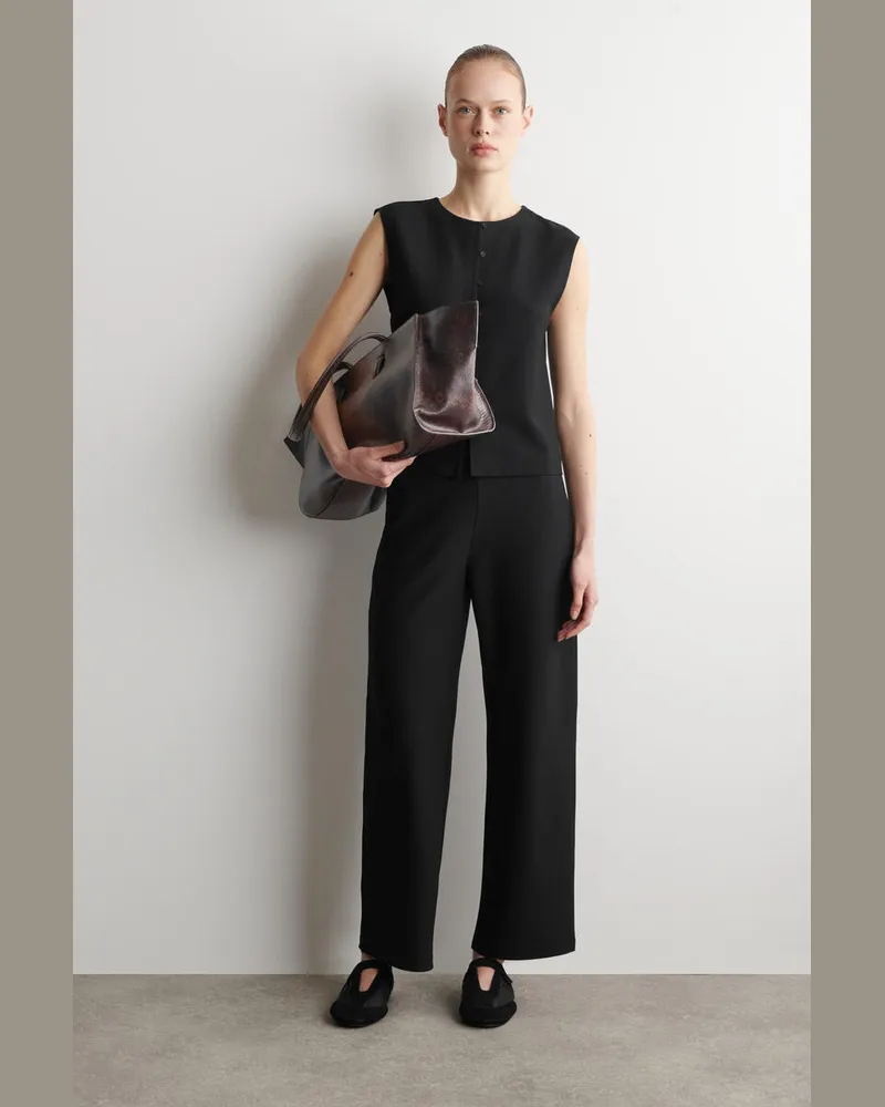 COS Mary-Jane-Sneaker Aus Veloursleder Und Nylon Schwarz