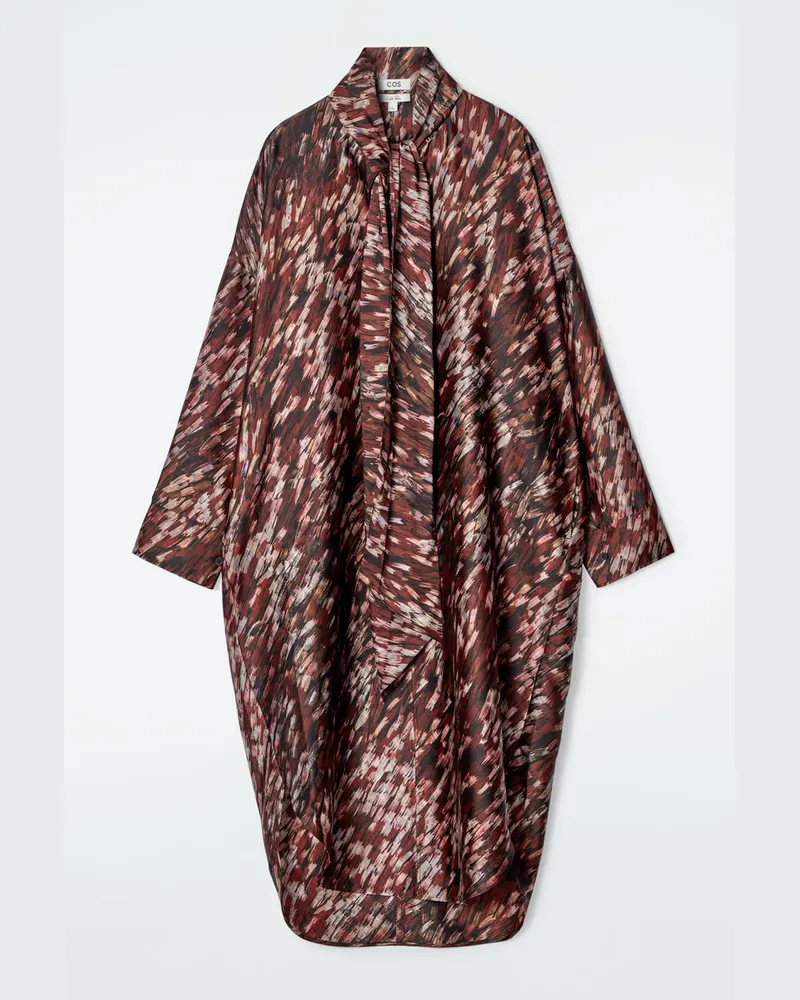 COS Bedrucktes Midikleid Mit Schaldetail Rot