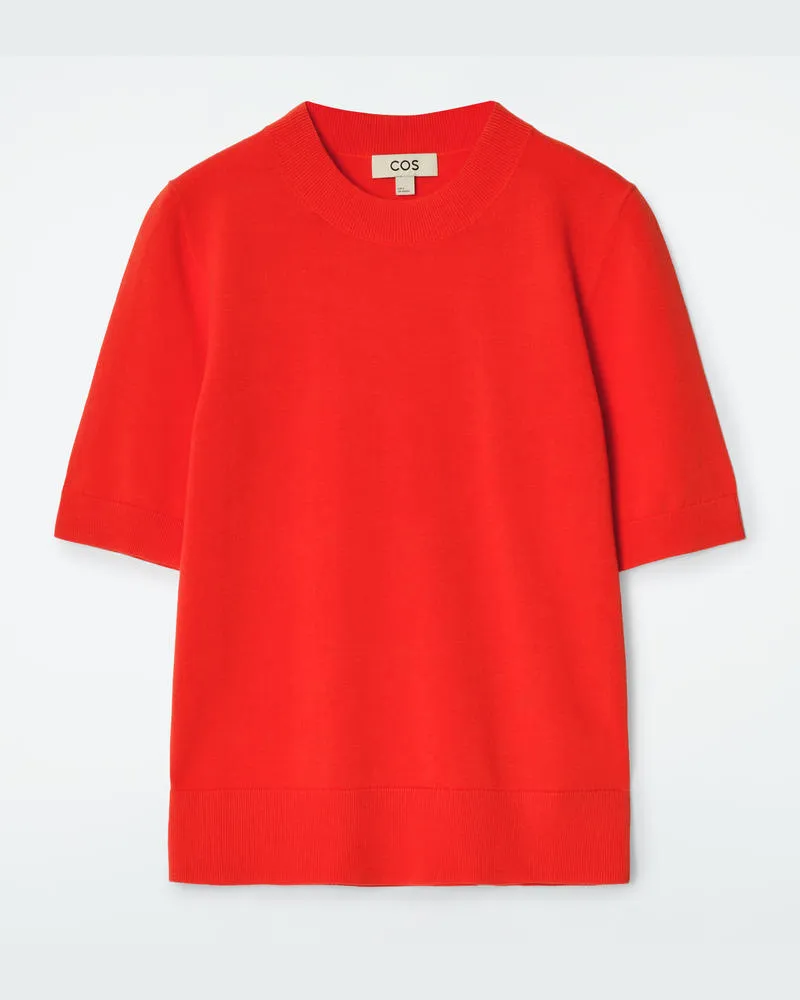 COS Gestricktes T-Shirt Mit Normaler Passform Orange