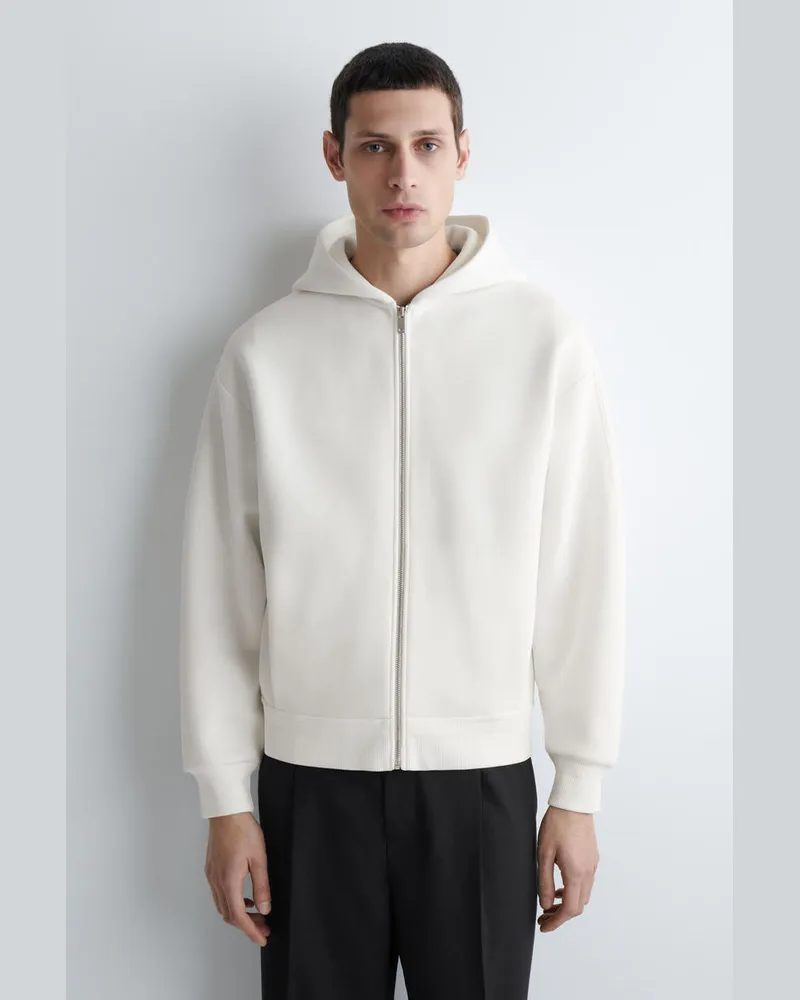 COS Kapuzenjacke Aus Baumwoll-Piqué Weiß