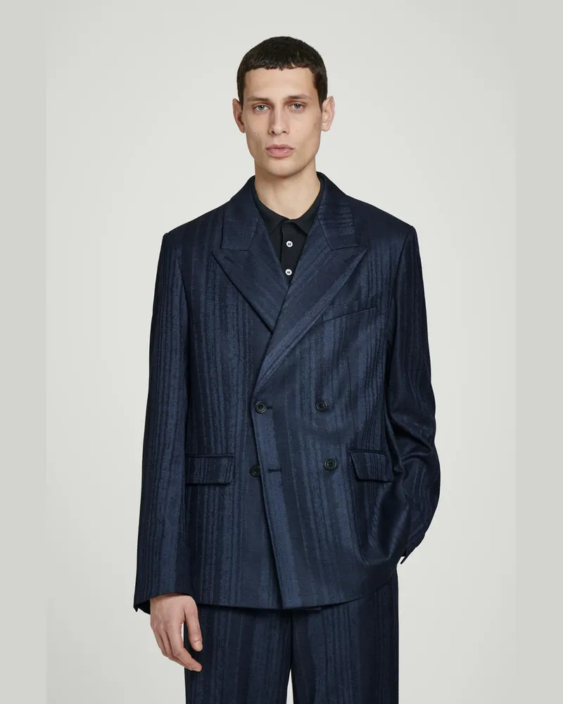 COS Zweireihiger Blazer Aus Jacquard Blau