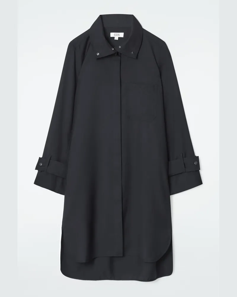 COS Hemdkleid Aus Wolle Schwarz