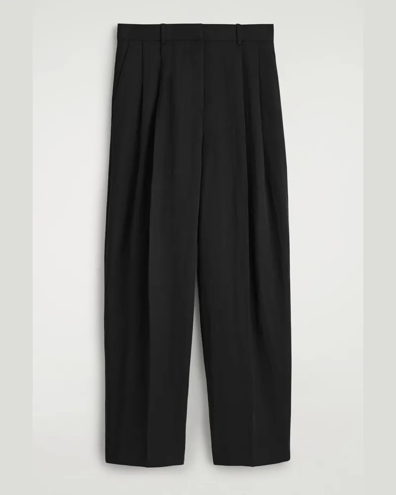 COS Lockere, Fliessende Hose Mit Weitem Bein Schwarz