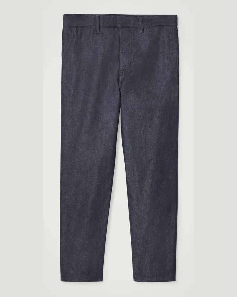 COS Die Hose Aus Raw Denim Mit Barrel-Bein Blau