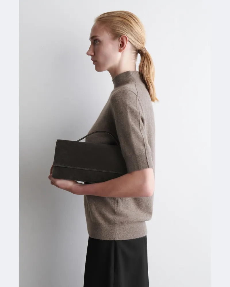 COS Gallery Clutch - Veloursleder Braun