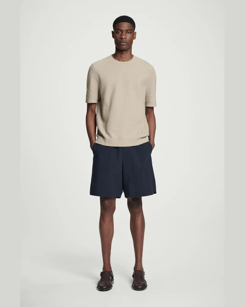 COS Shorts Aus Pima-Baumwolle Mit Elastischem Bund Blau