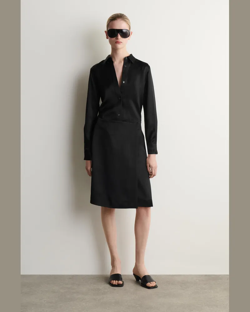 COS Wickelrock Aus Satin Schwarz