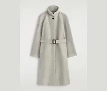 Langer Trenchcoat Aus Leinen Und Wolle