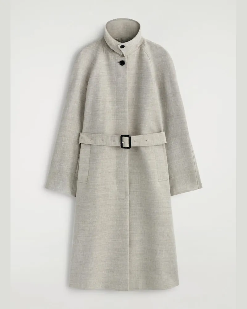 COS Langer Trenchcoat Aus Leinen Und Wolle Beige