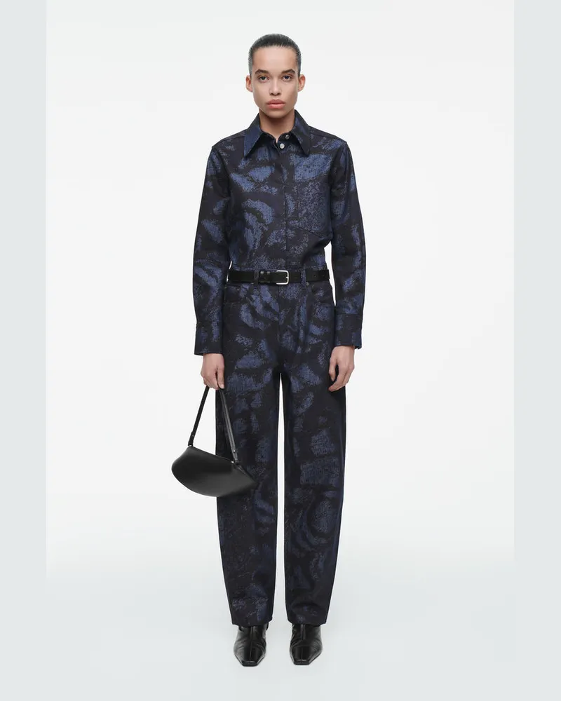 COS Bay Jacquard-Jeans Mit Barrel-Bein Blau