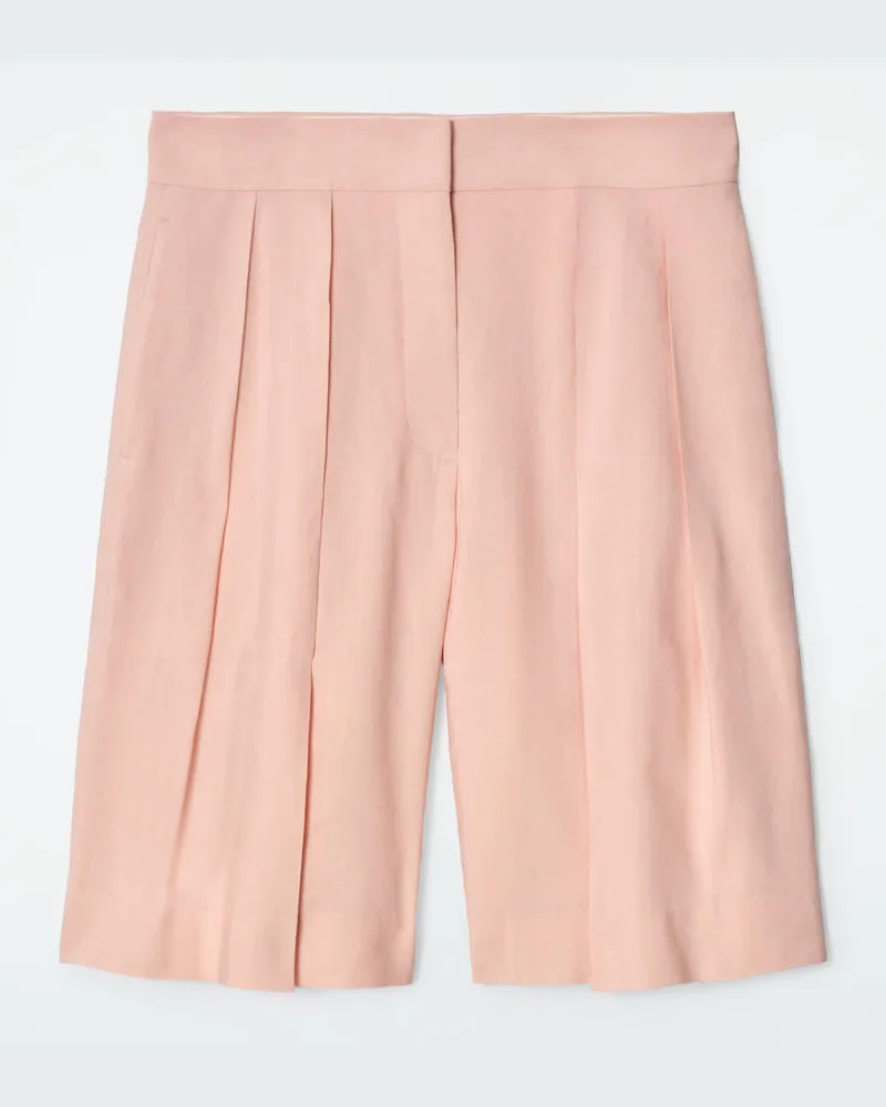 COS Lange Shorts Aus Leinen Mit Falten Orange