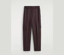 Leinenhose Mit Barrel-Bein Und Gürtel
