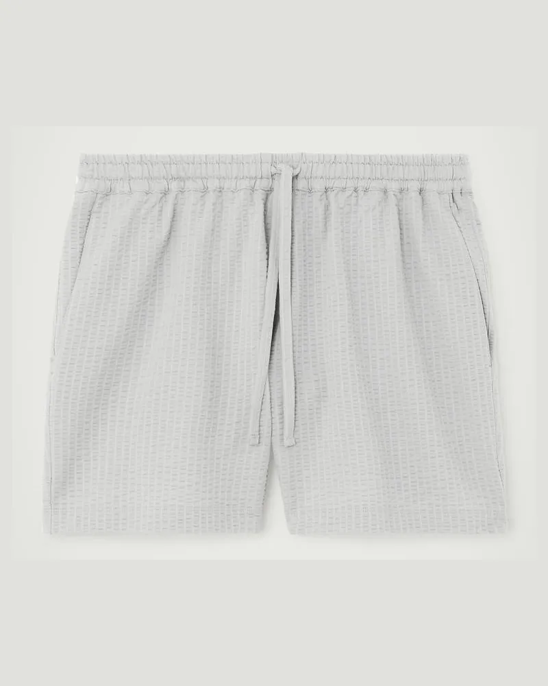 COS Shorts Aus Seersucker Mit Elastischem Bund Grau