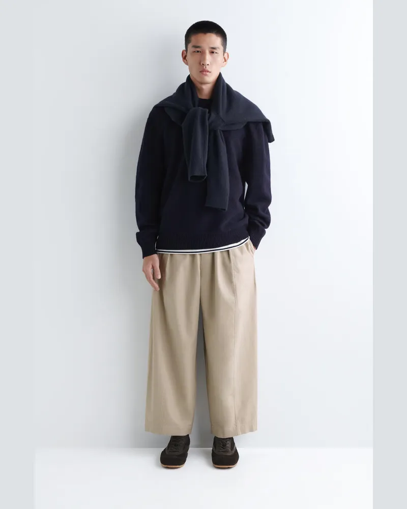 COS Verkürzte Hose Aus Baumwolle Mit Barrel-Bein Beige