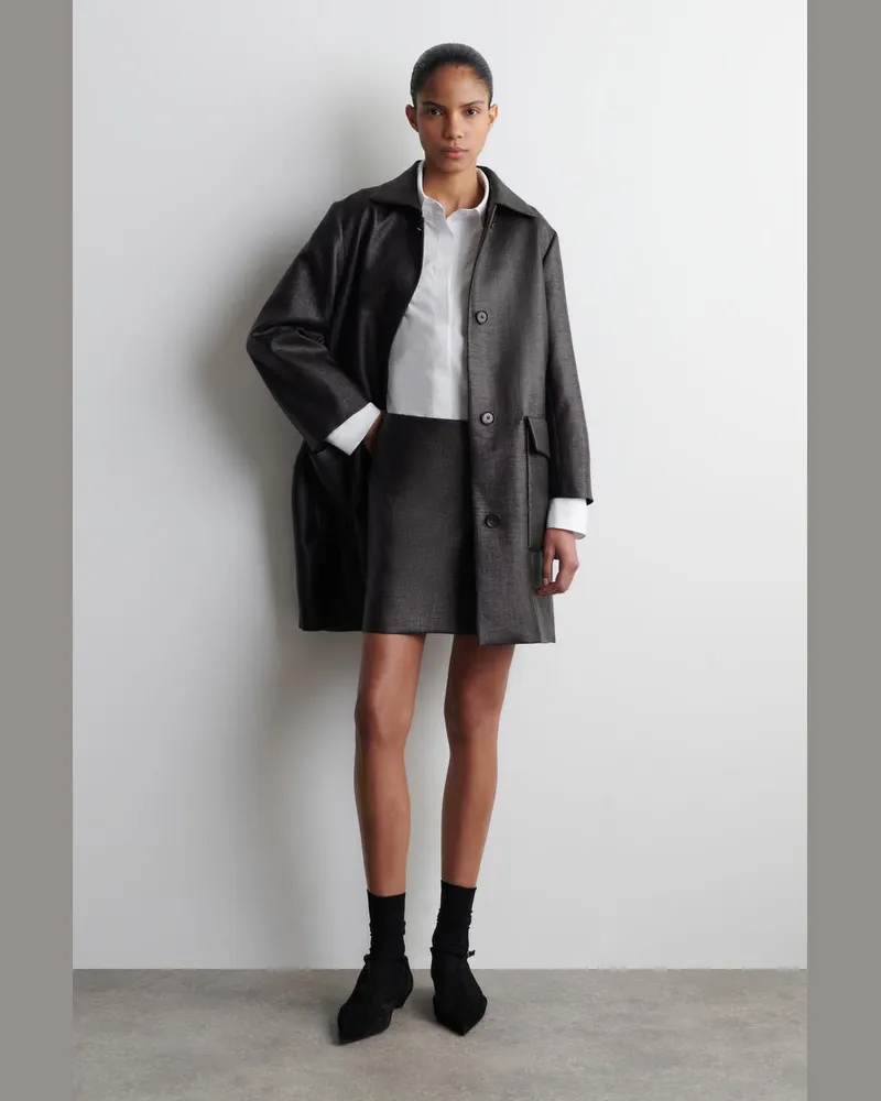 COS Strukturierter Minirock Grau