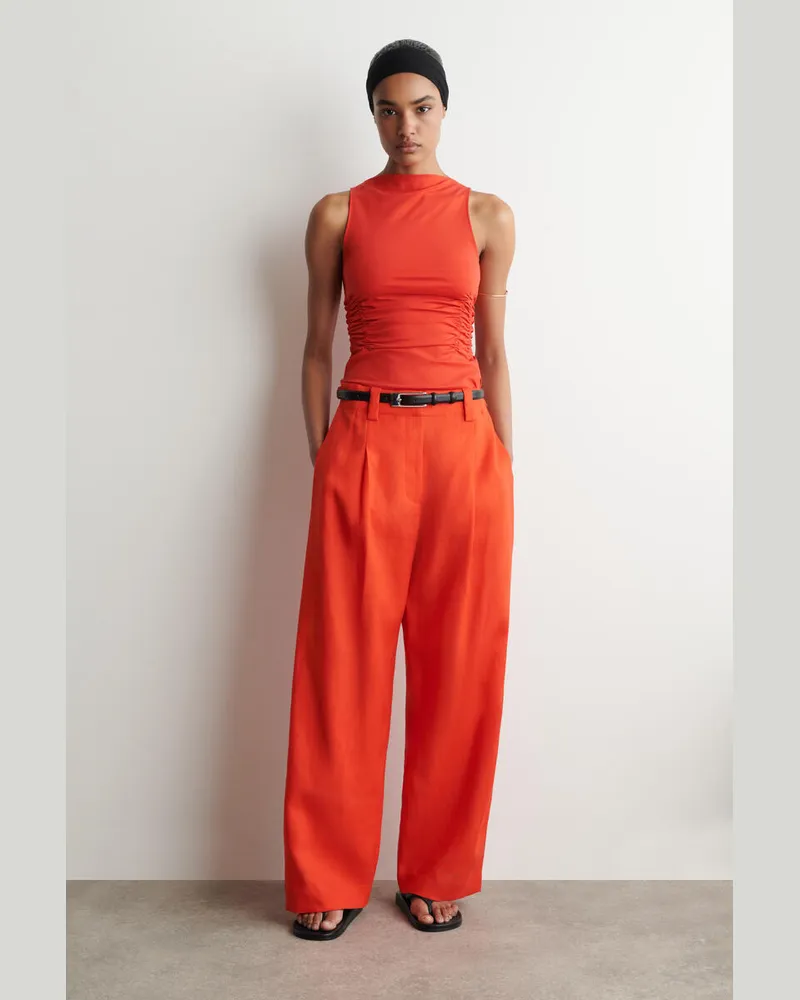 COS Leinenhose Mit Ballonbein Und Schnallendetail Orange